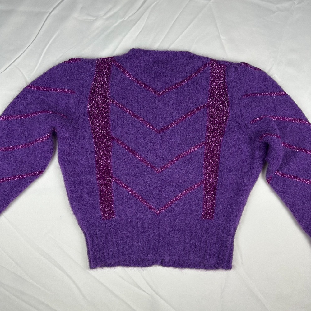 Rouje Paris Tina Cardigan Sweater Violet Purple Italy Mohair Alpaca FR 38 US 6 M - Picture 7 of 10